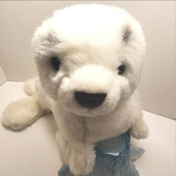 Amela Inc | Other | Realistic Harp Seal Pup Plush White Dark Markings